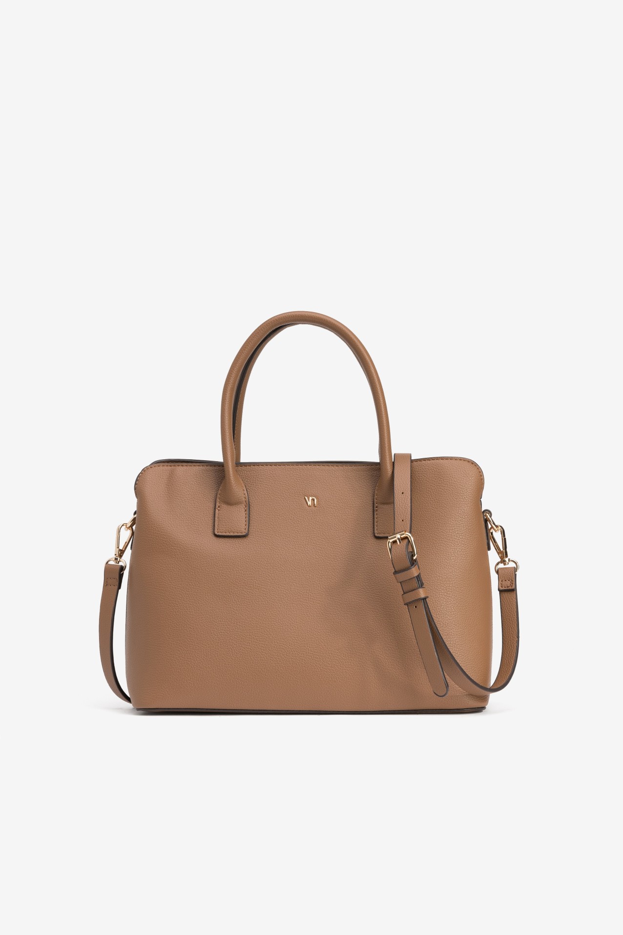 Brown Structured Tote Bag