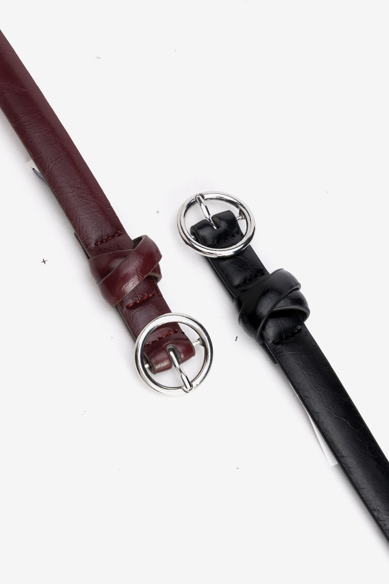 Black And Wine Slim Belts