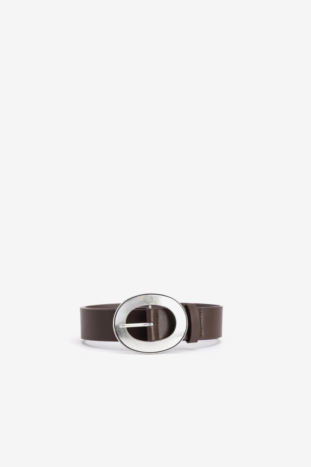 Brown Belt With Oval Buckle
