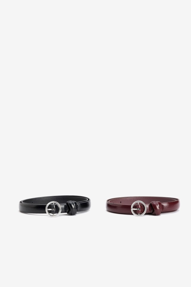 Black And Wine Slim Belts