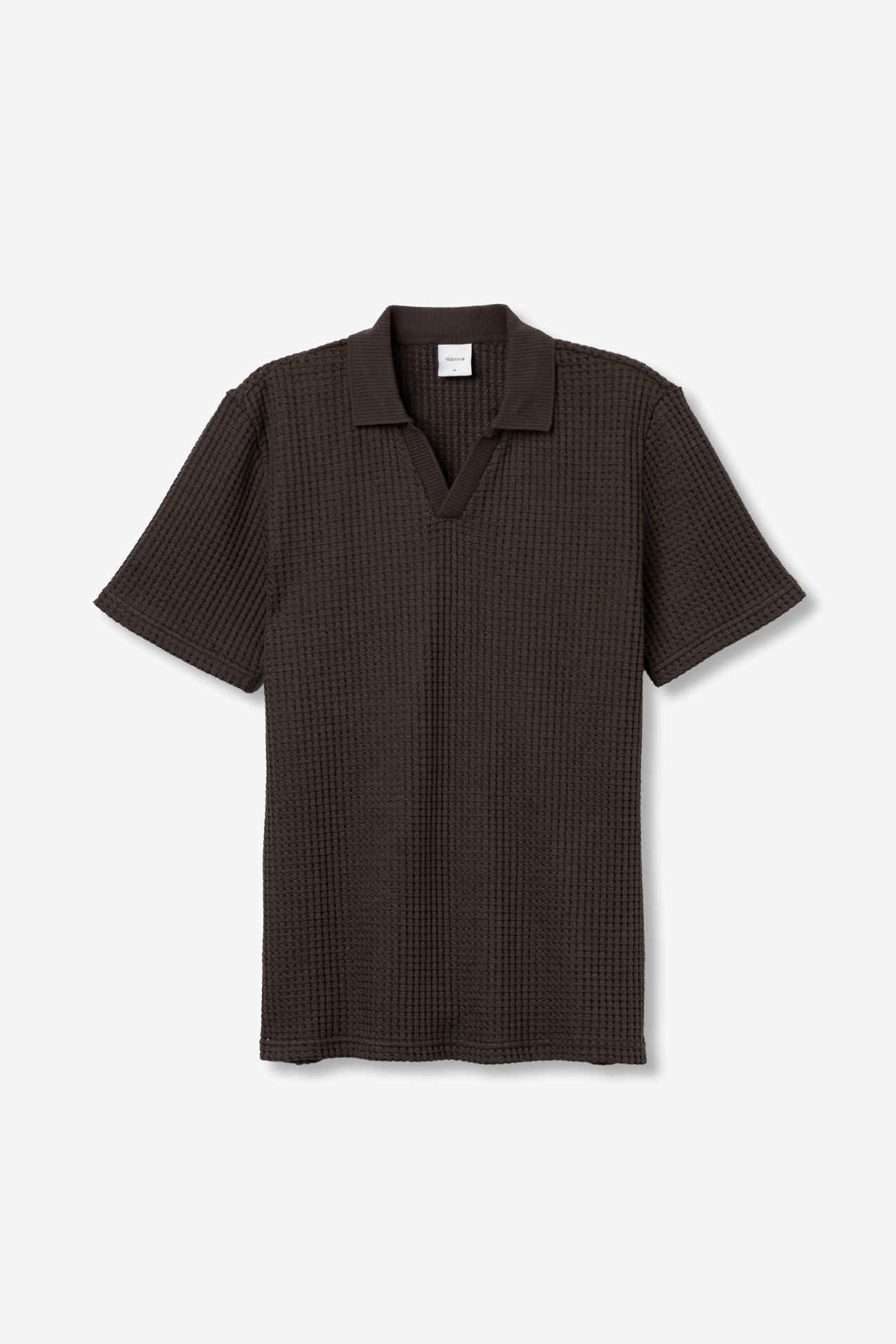 Polo marr�n textura waffle