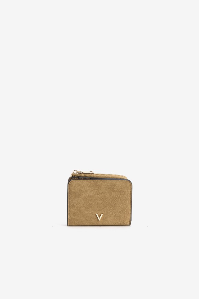 Porta moedas castanho compacto