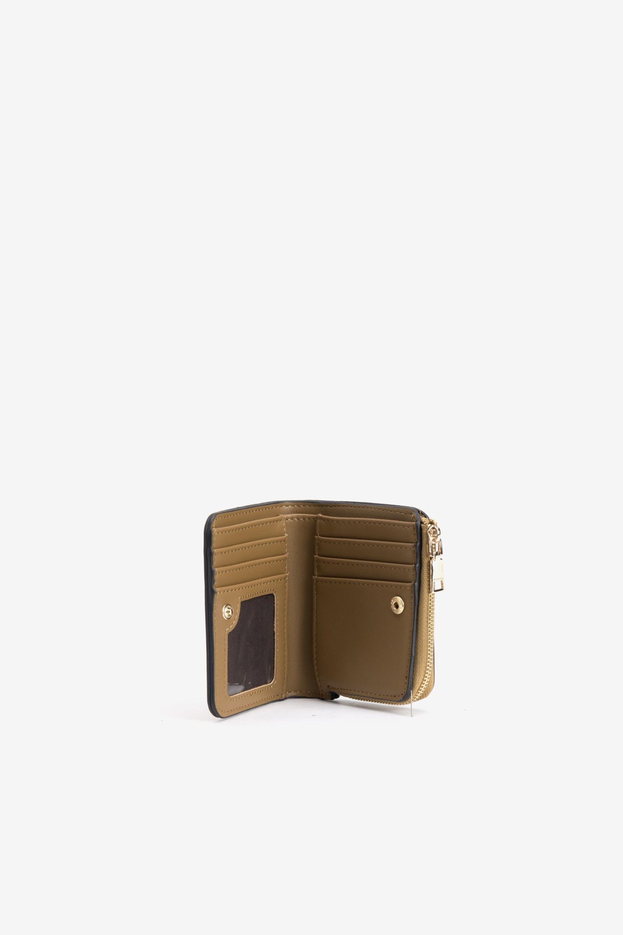 Porta moedas castanho compacto