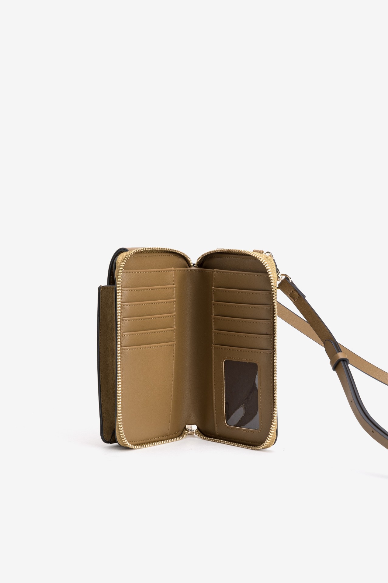 Porta-moedas castanho com al�a