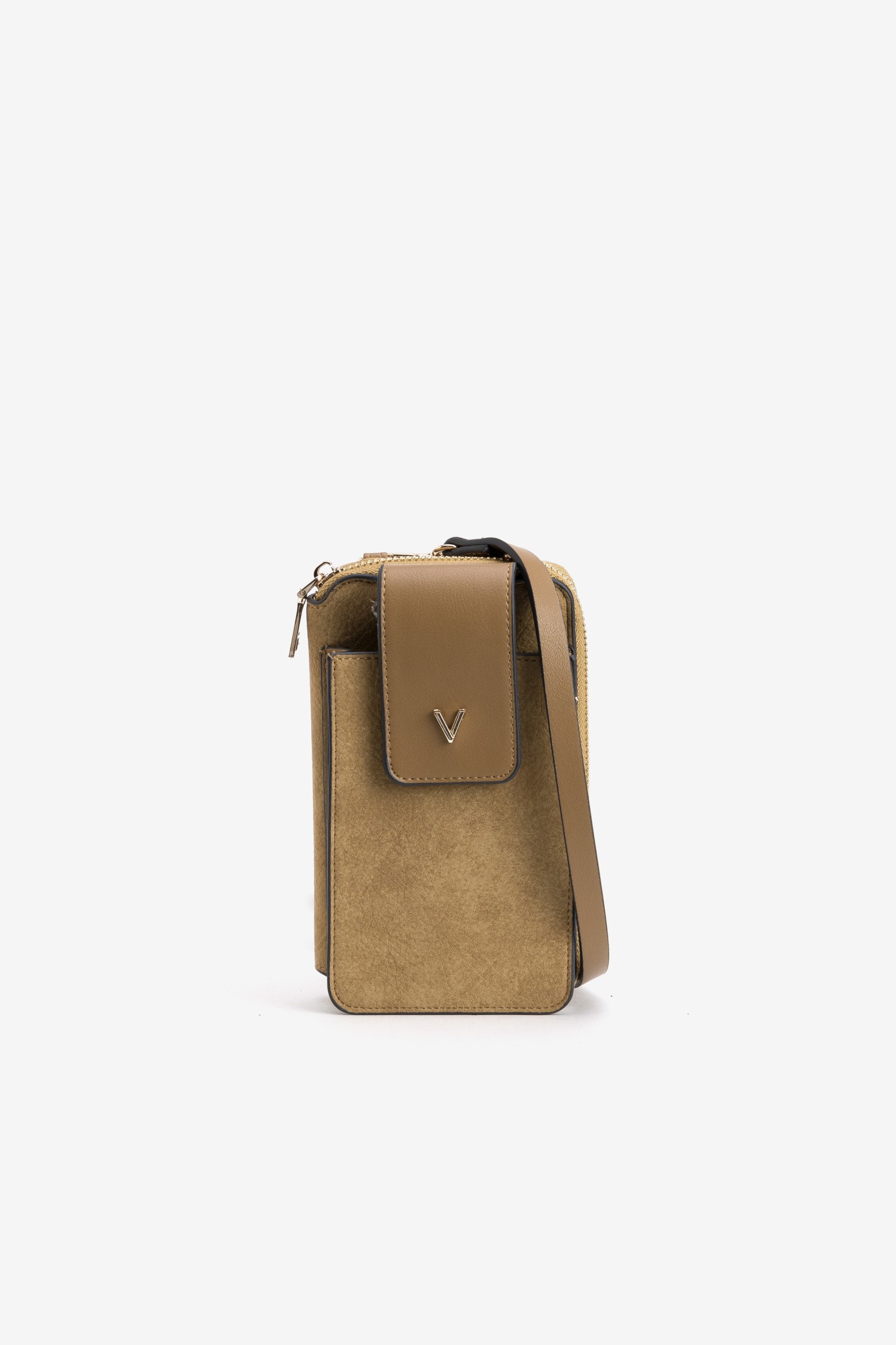 Porta-moedas castanho com alça
