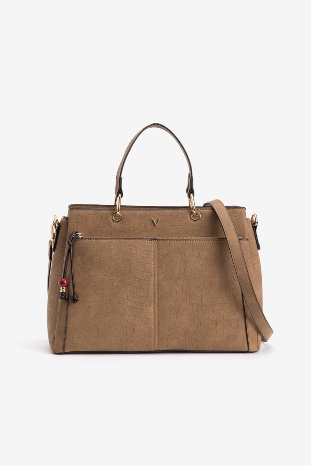 Textured Brown Handbag Chic