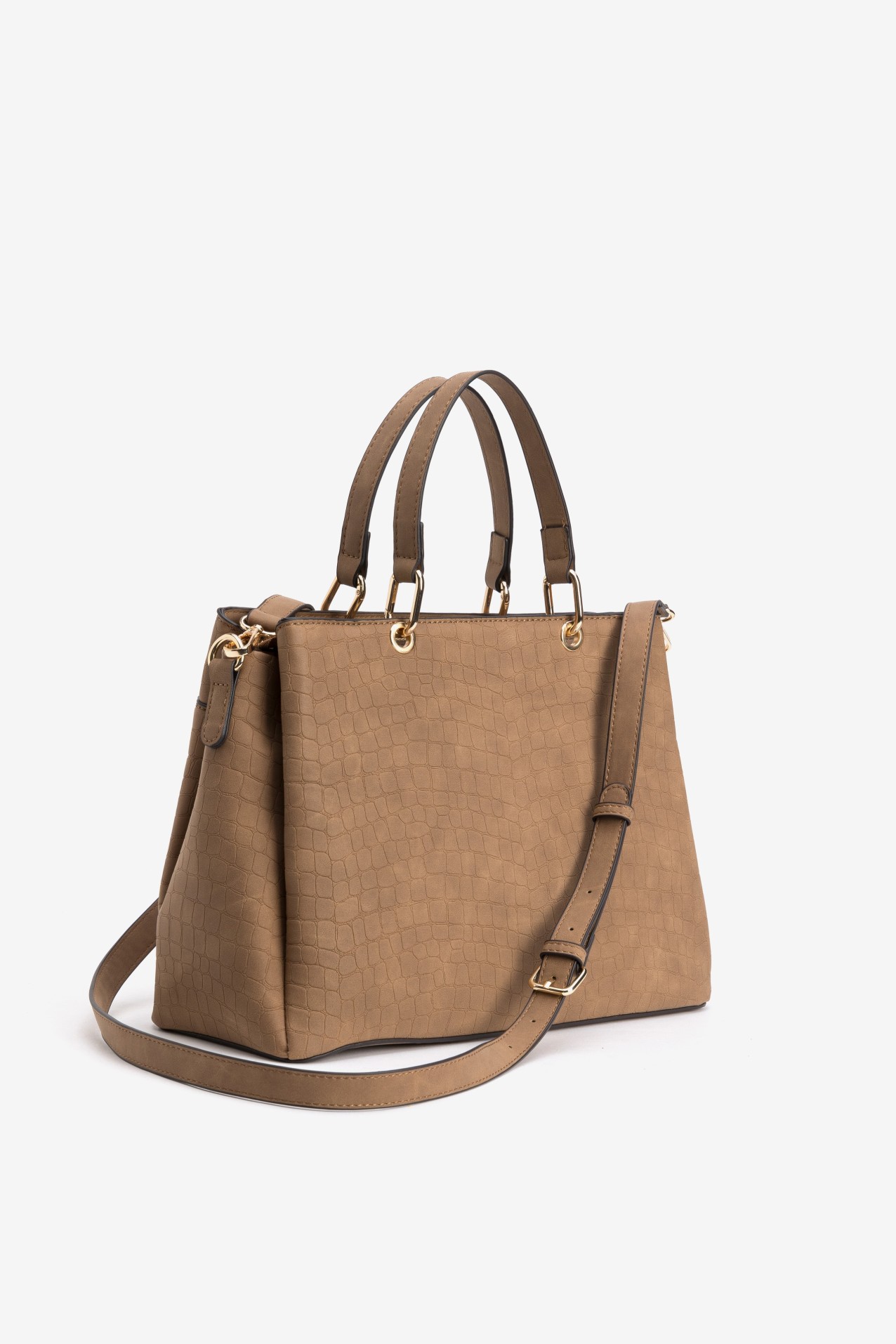 Bolso marr�n croco chic