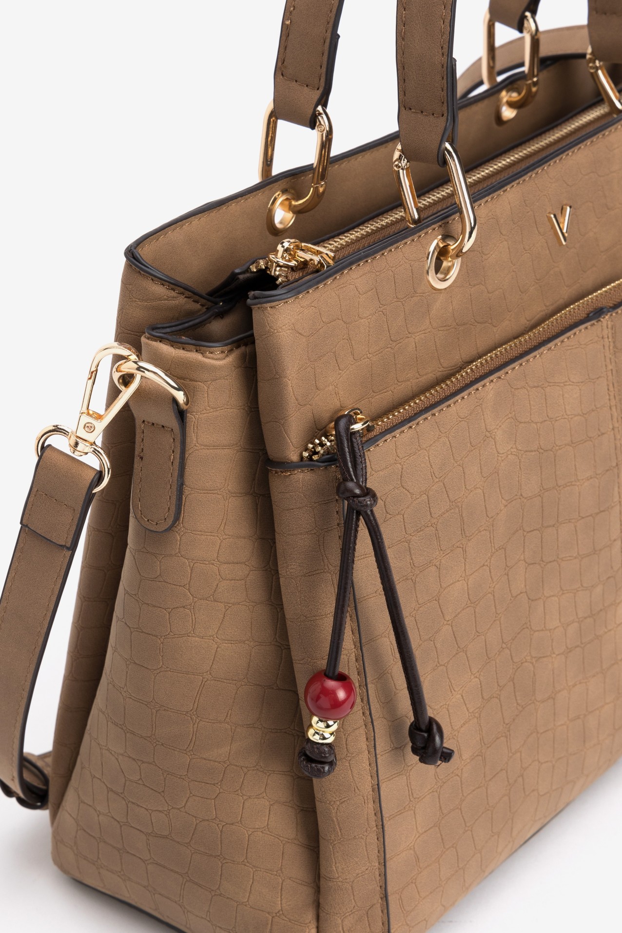 Bolso marr�n croco chic