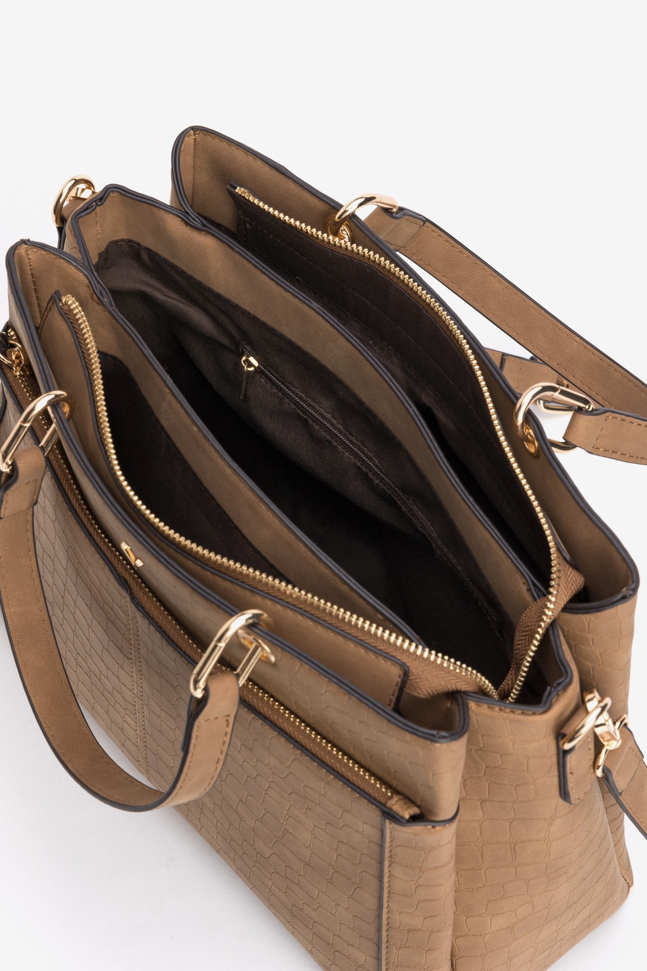 Bolso marr�n croco chic