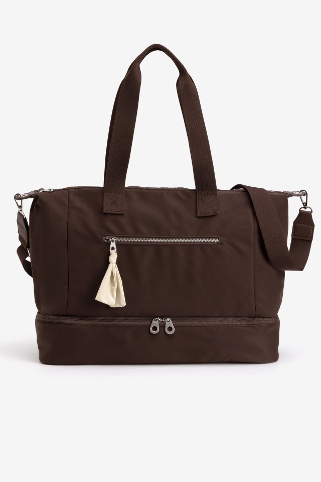 Brown Large Zipper Bag