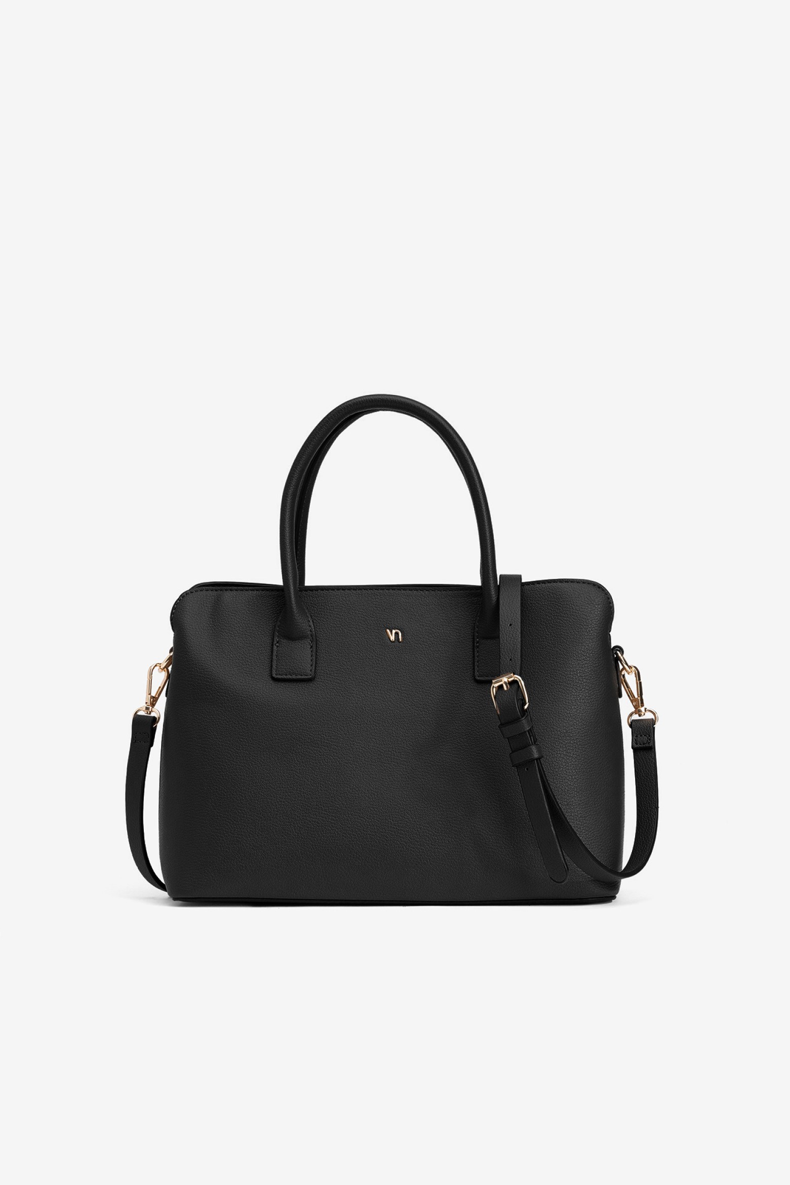 Black Minimalist Structured Bag