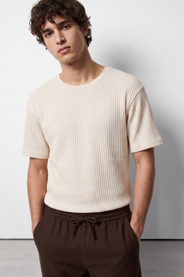 Relaxed Ribbed Short Sleeve T-shirt