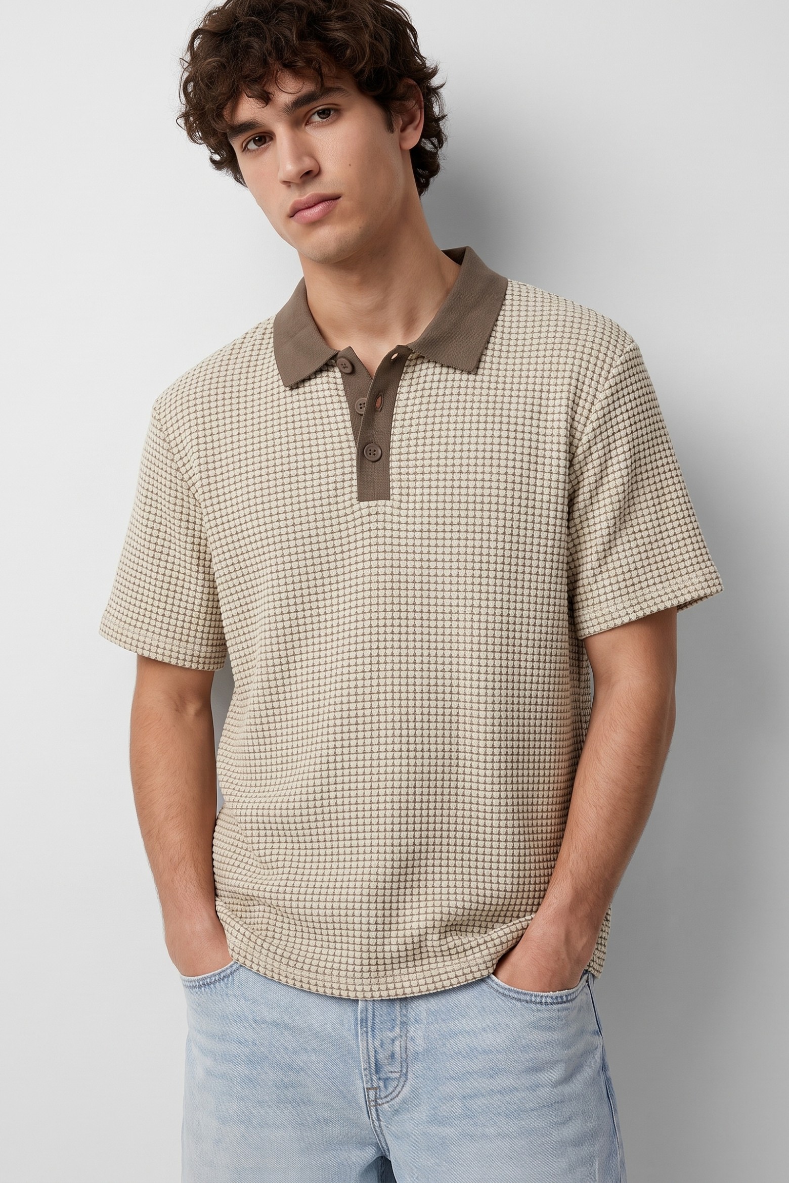 Beige Regular Fit Polo
