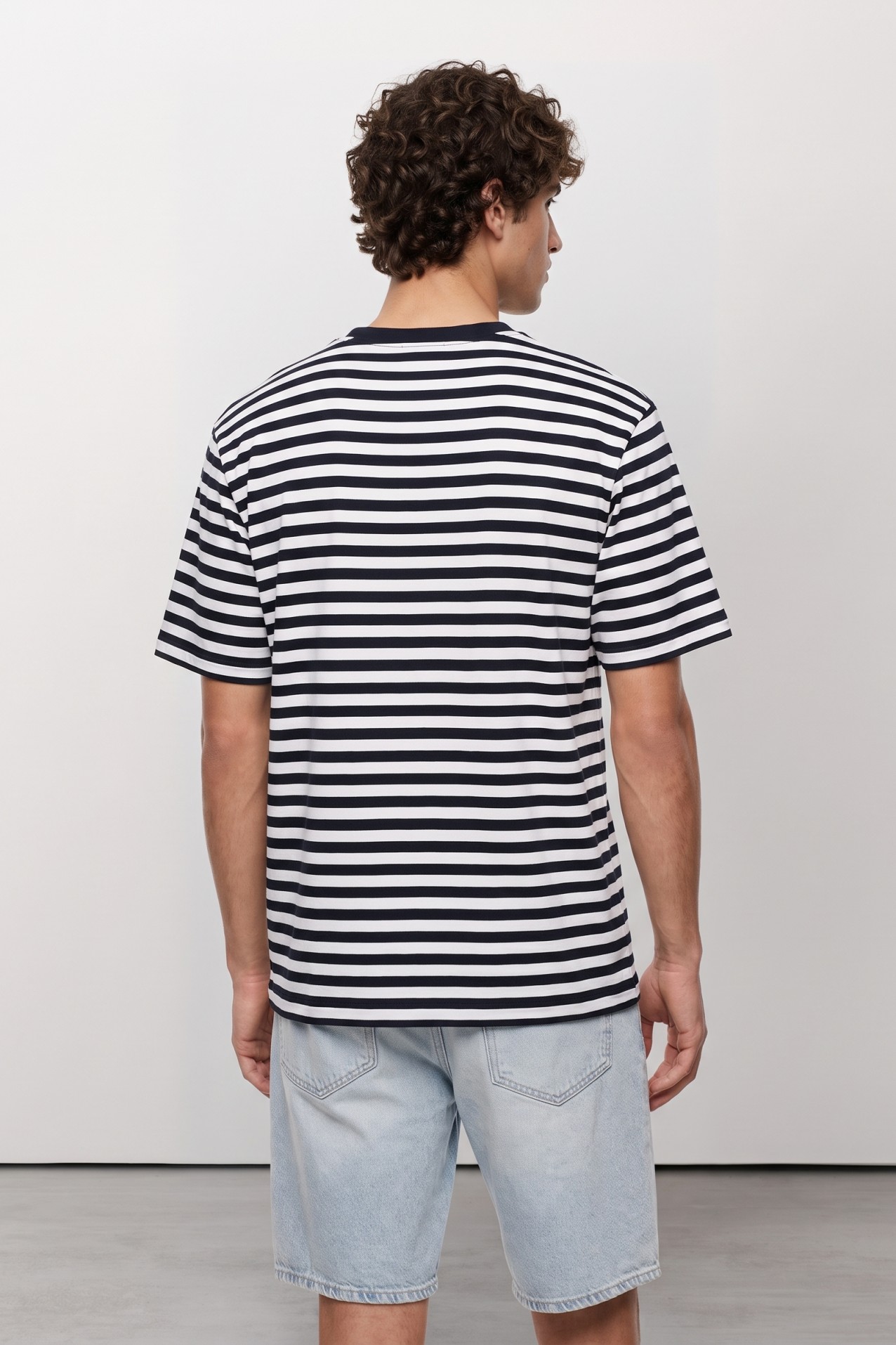 Navy Striped Regular T-shirt