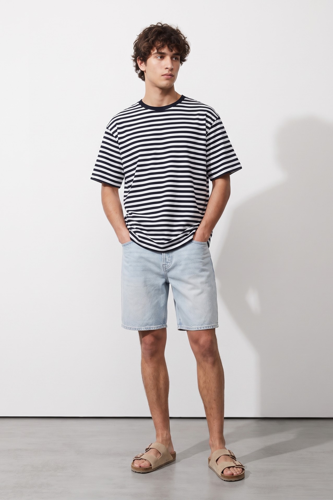 Navy Striped Regular T-shirt