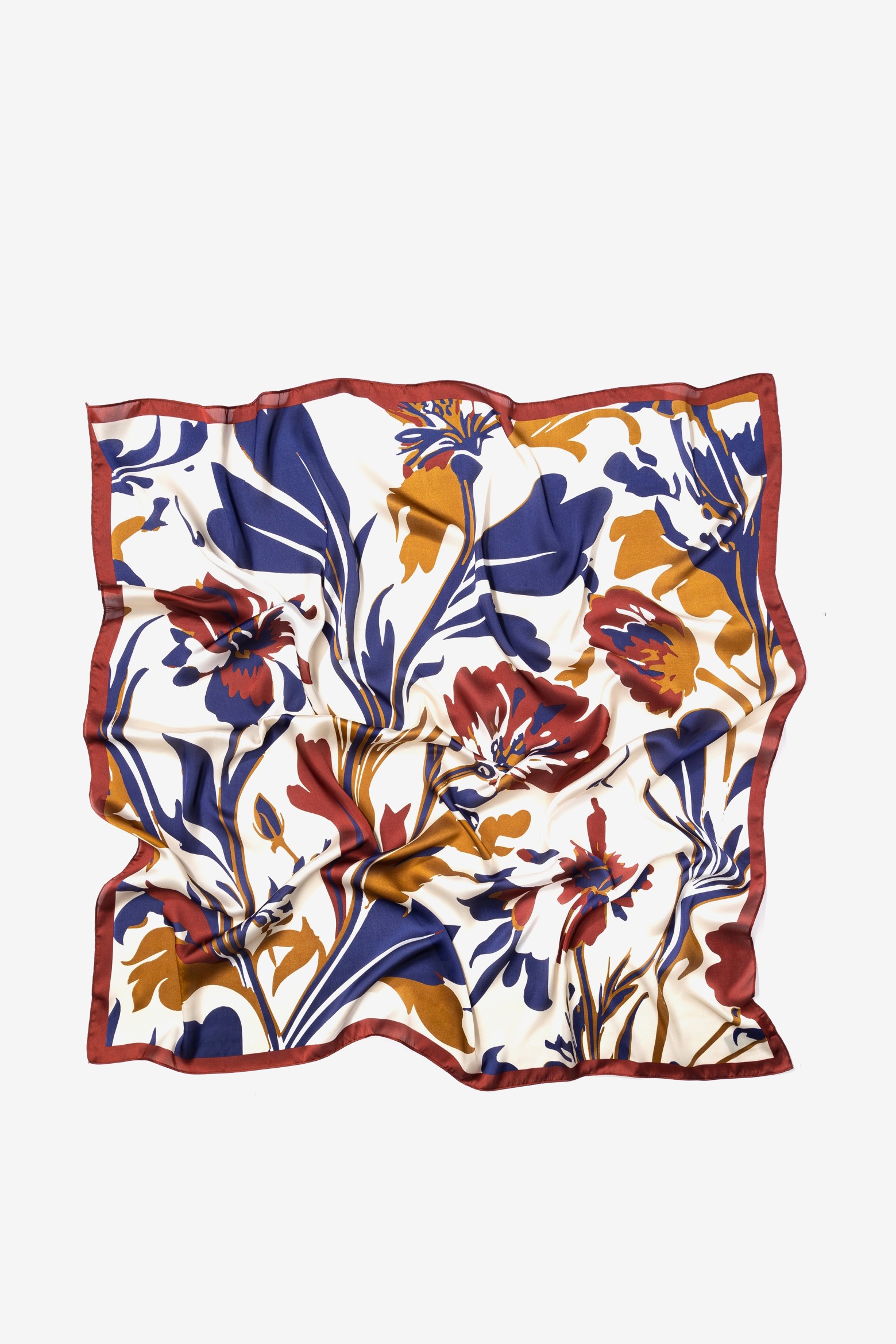 Beige Floral Square Scarf