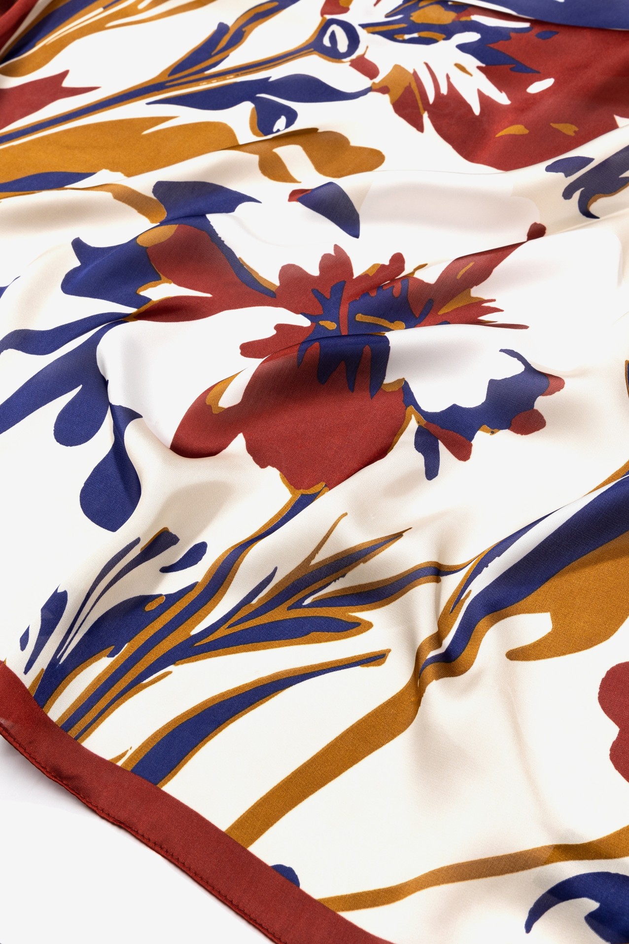 Beige Floral Square Scarf