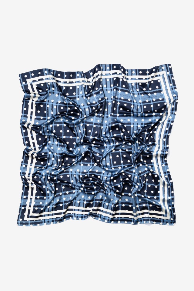 Blue Polka Dot Scarf