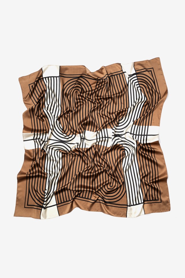 Beige Geometric Pattern Scarf