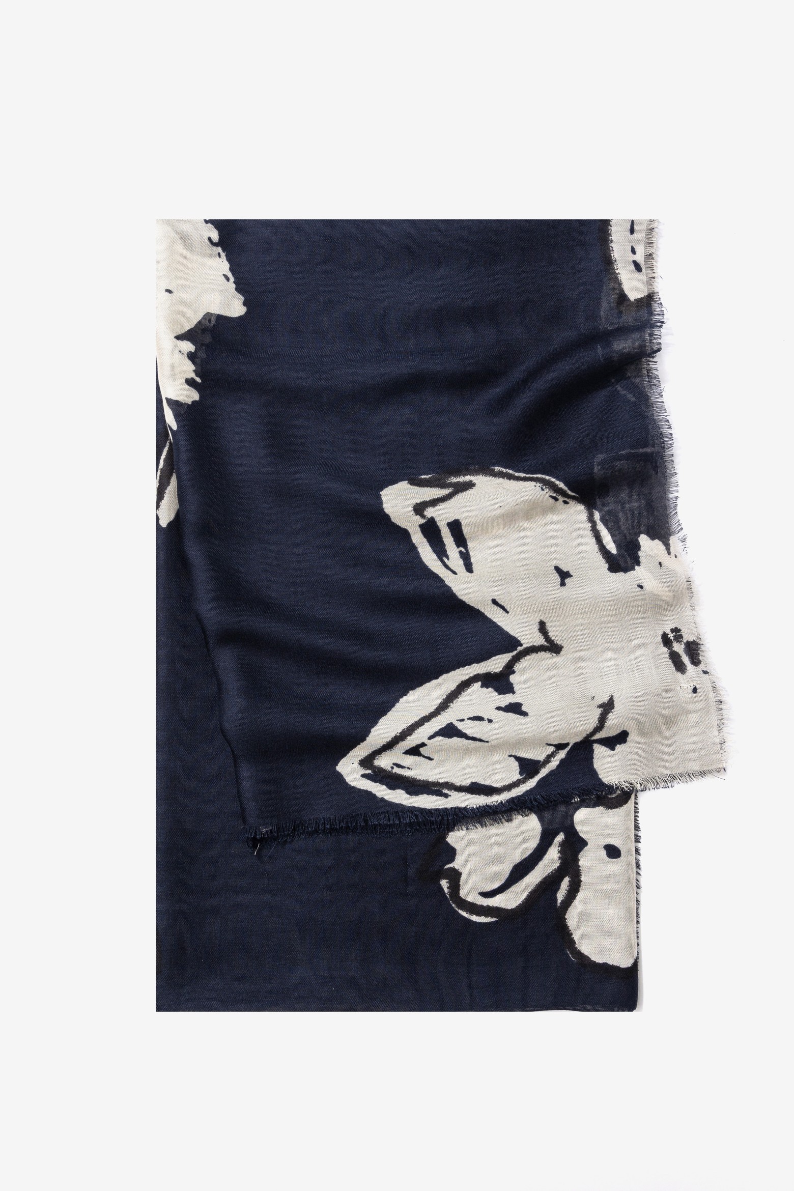 Lenço azul floral maxi