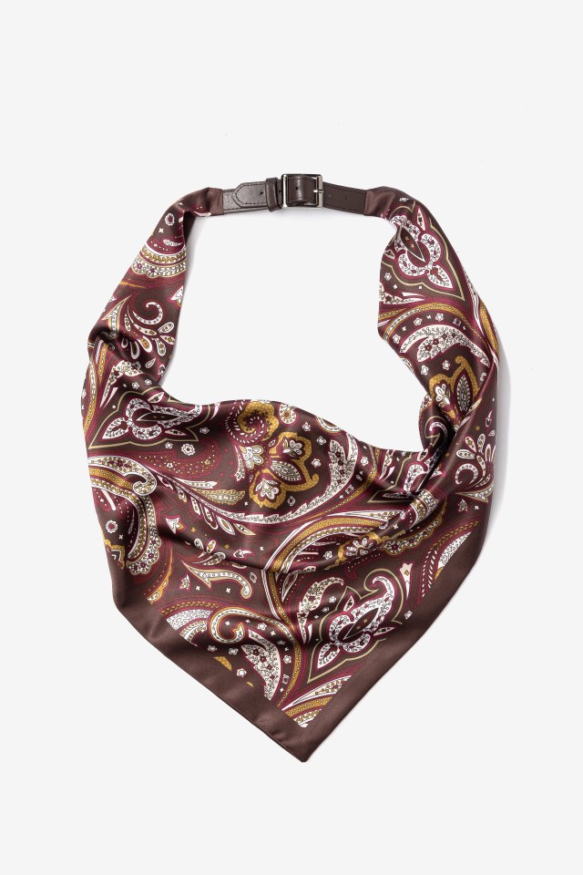 Brown Paisley Buckle Scarf