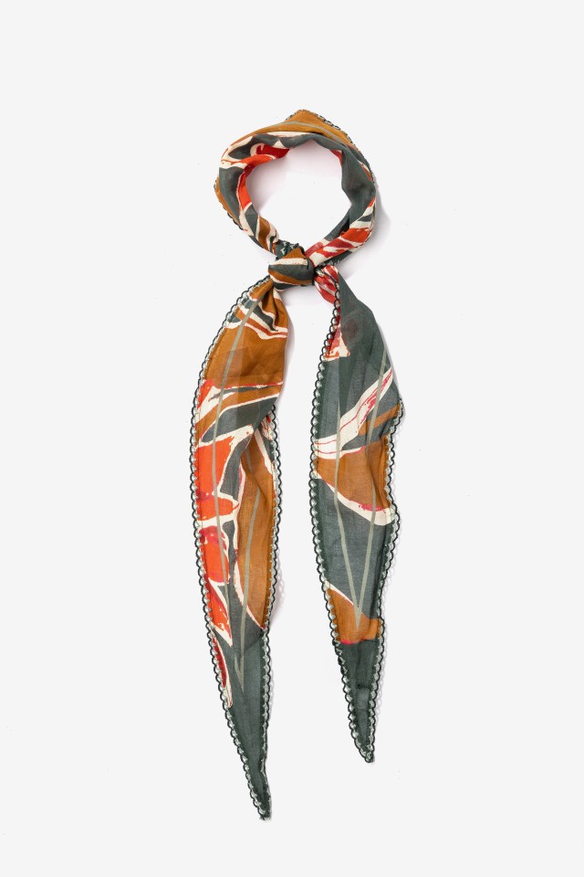 Green Printed Skinny Bandana