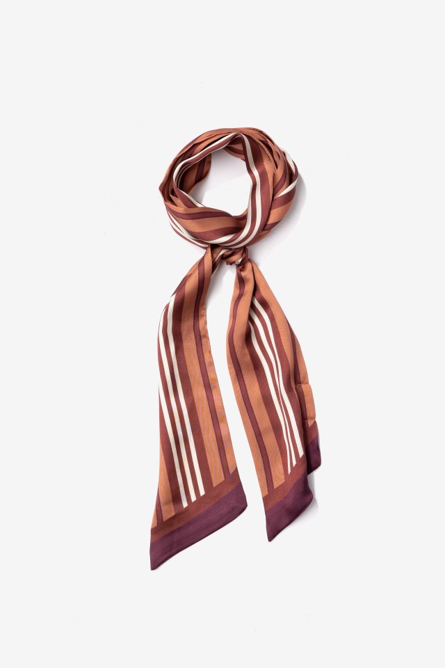 Skinny scarf riscas vinho