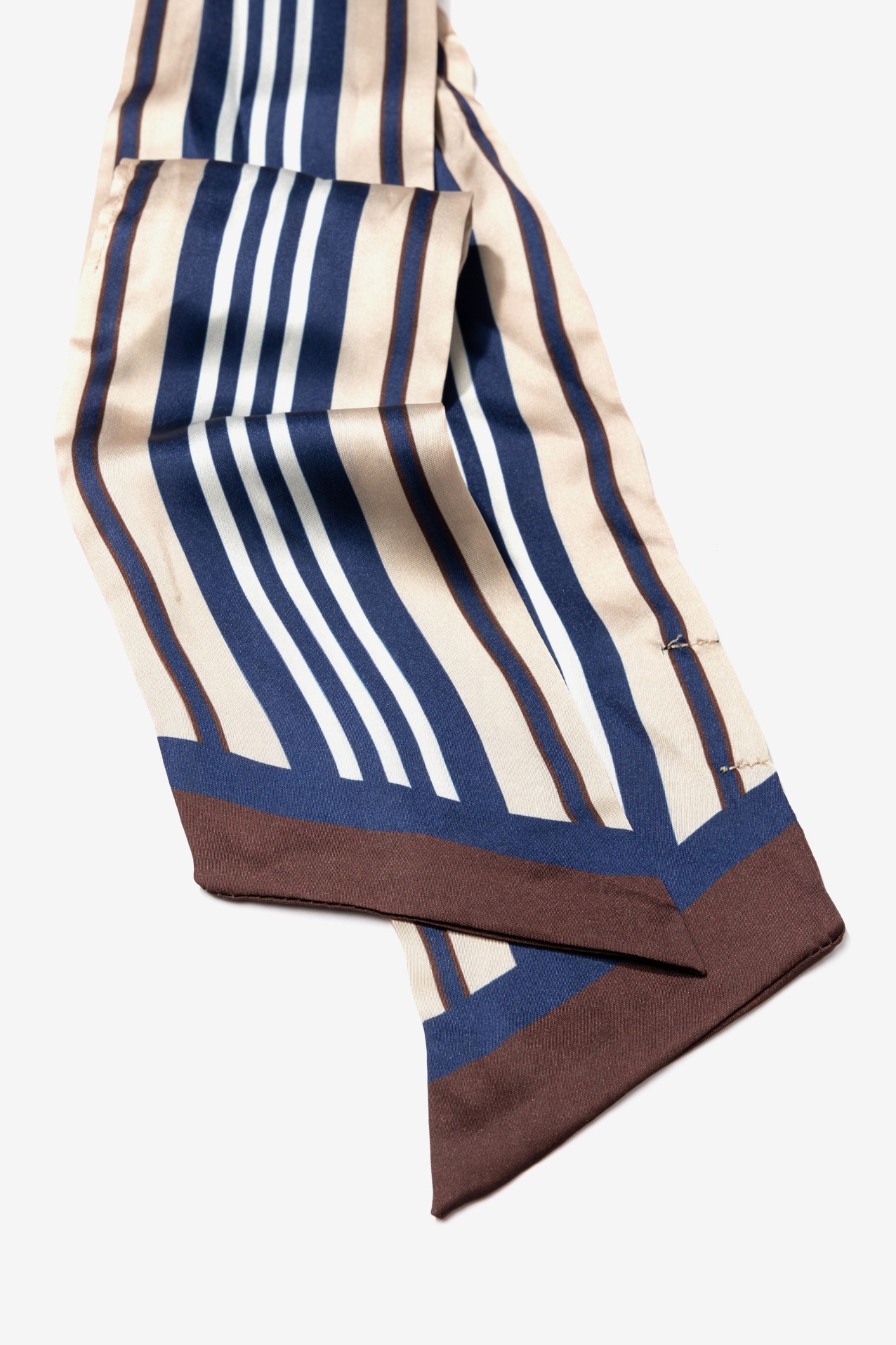 Blue Striped Skinny Scarf