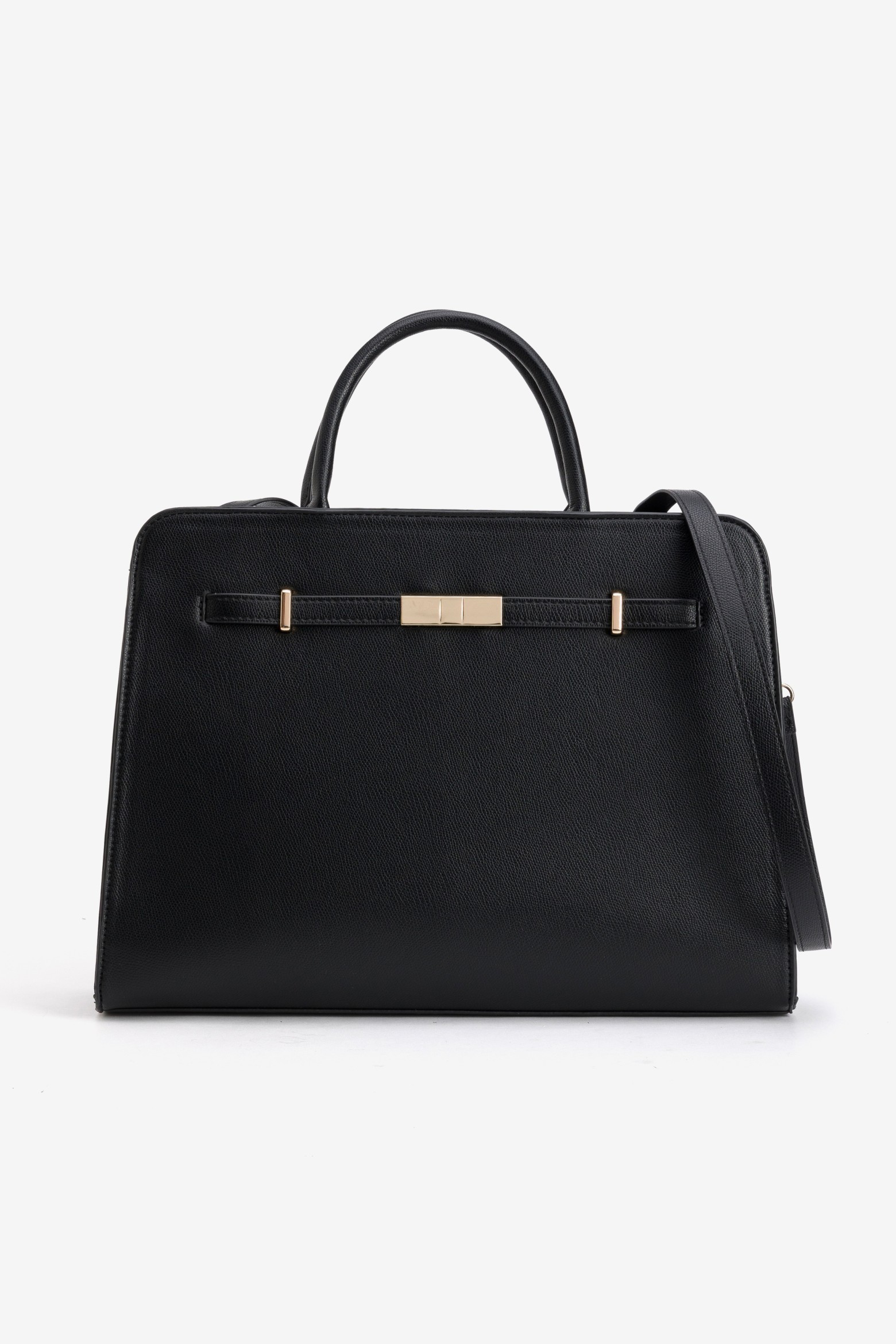 Black Handbag with Gold Details