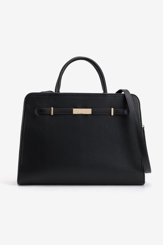 Black Handbag with Gold Details