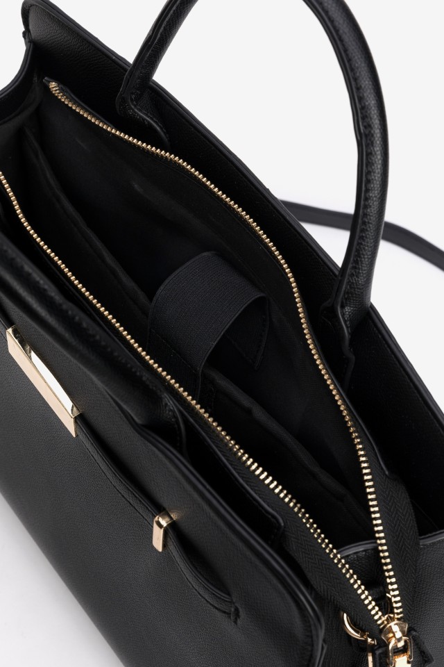 Black Handbag with Gold Details Black Handbag with Gold Details