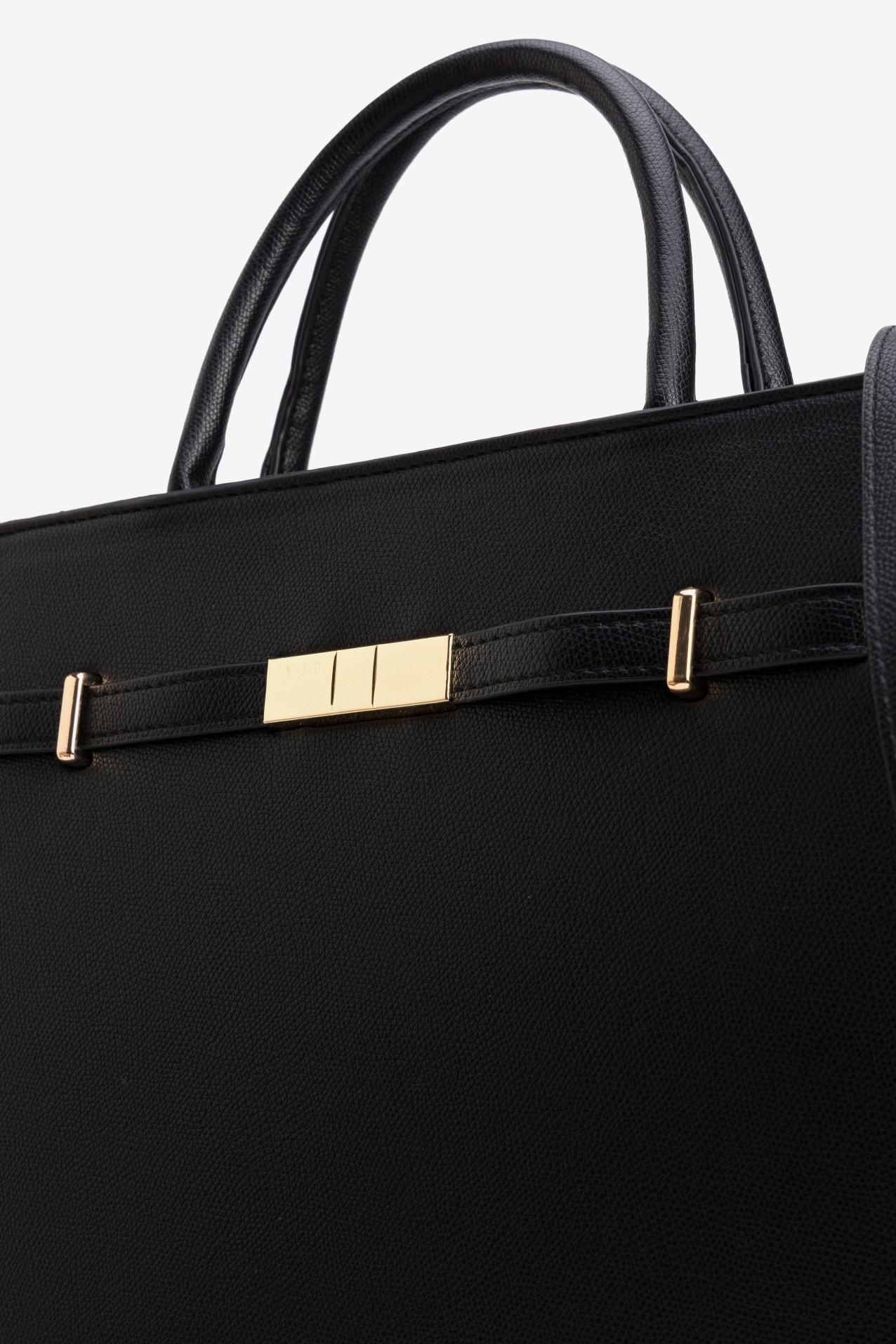 Black Handbag with Gold Details