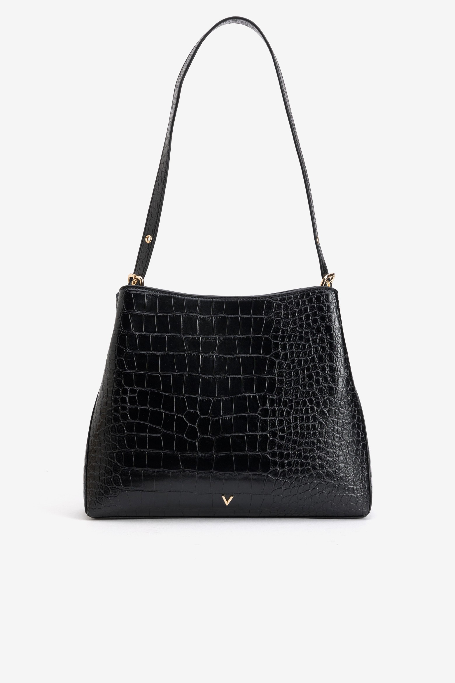 Black Croc Effect Handbag