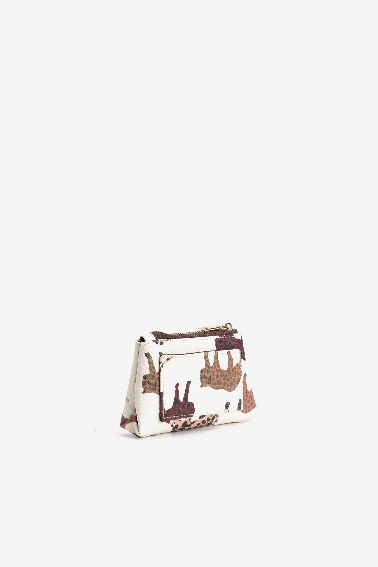 Beige Purse With Feline Print