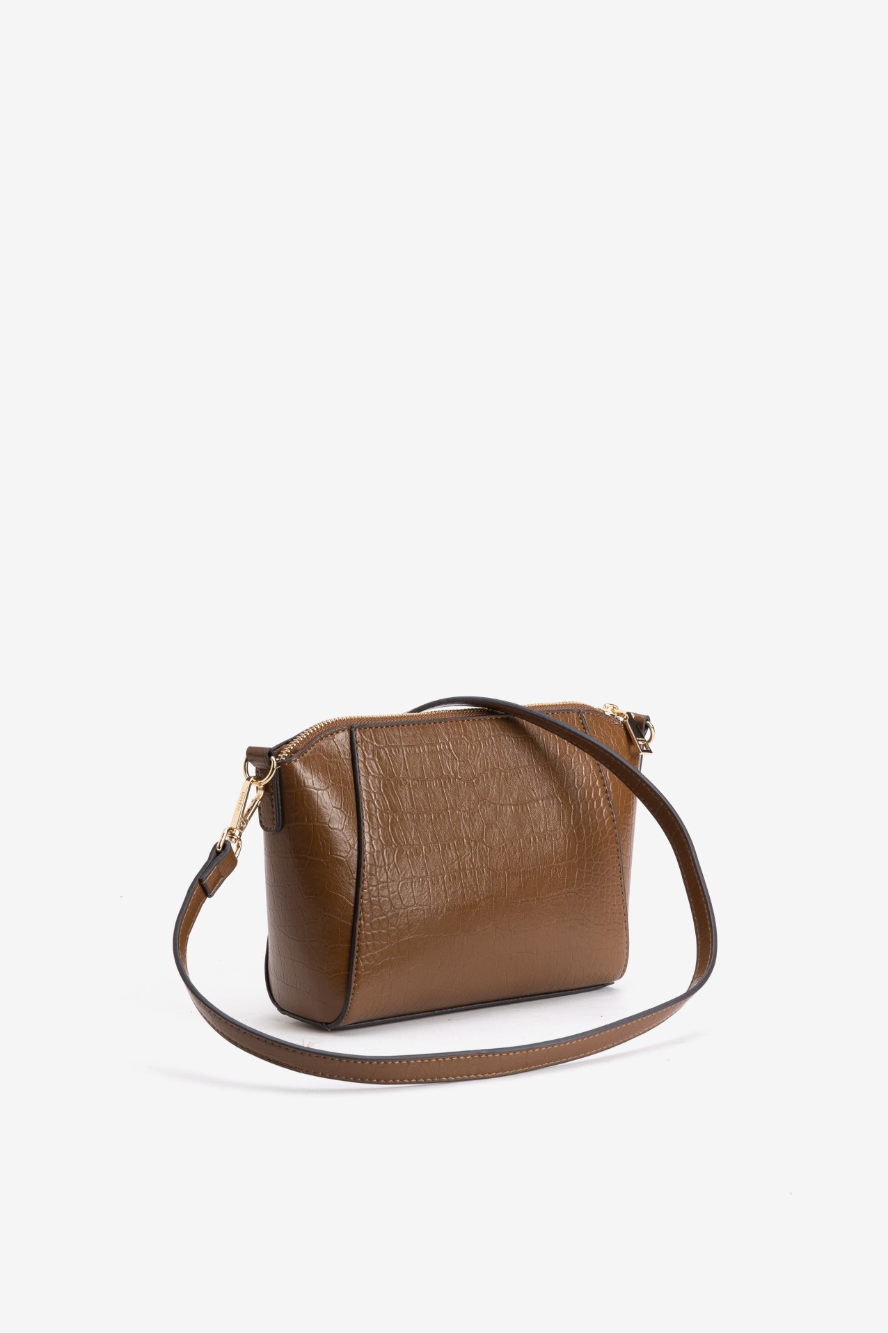 Brown Textured Wallet Bag