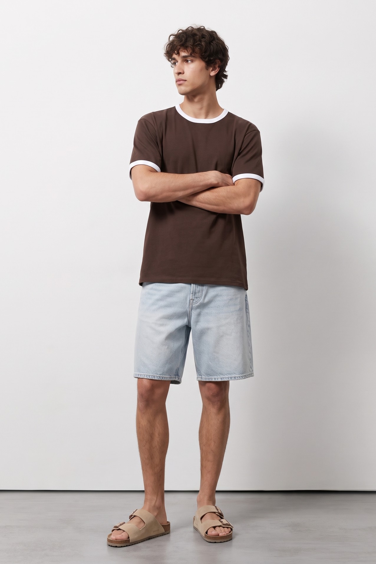Brown Retro Casual Tee