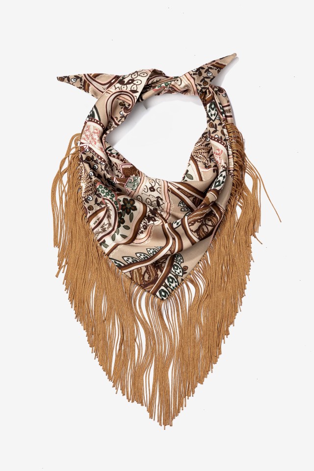 Beige Boho Oversized Bandana
