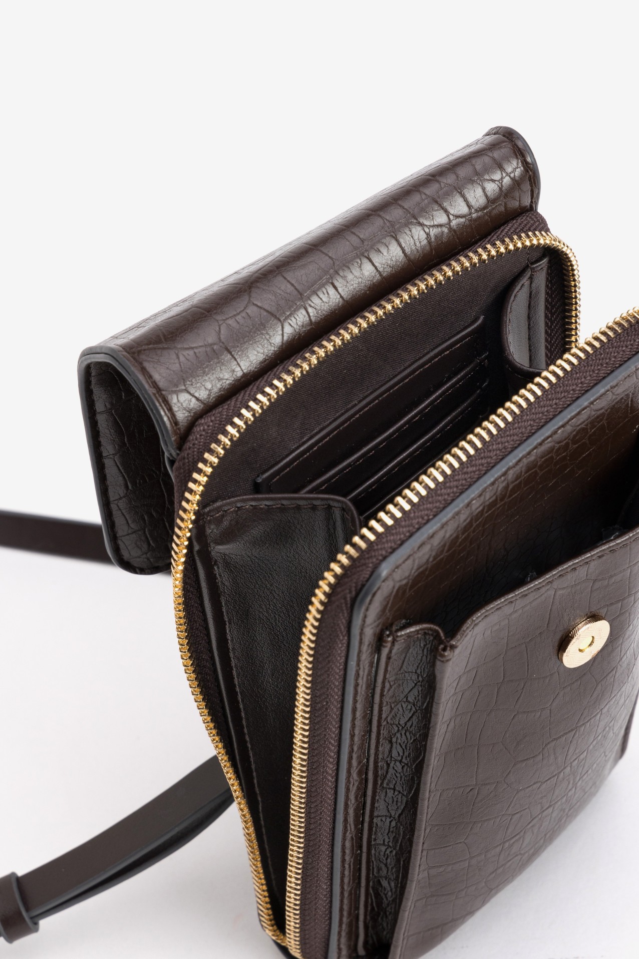 Brown Croc-Effect Coin Purse