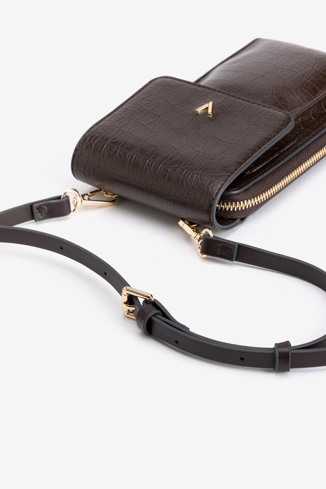 Brown Croc-Effect Coin Purse