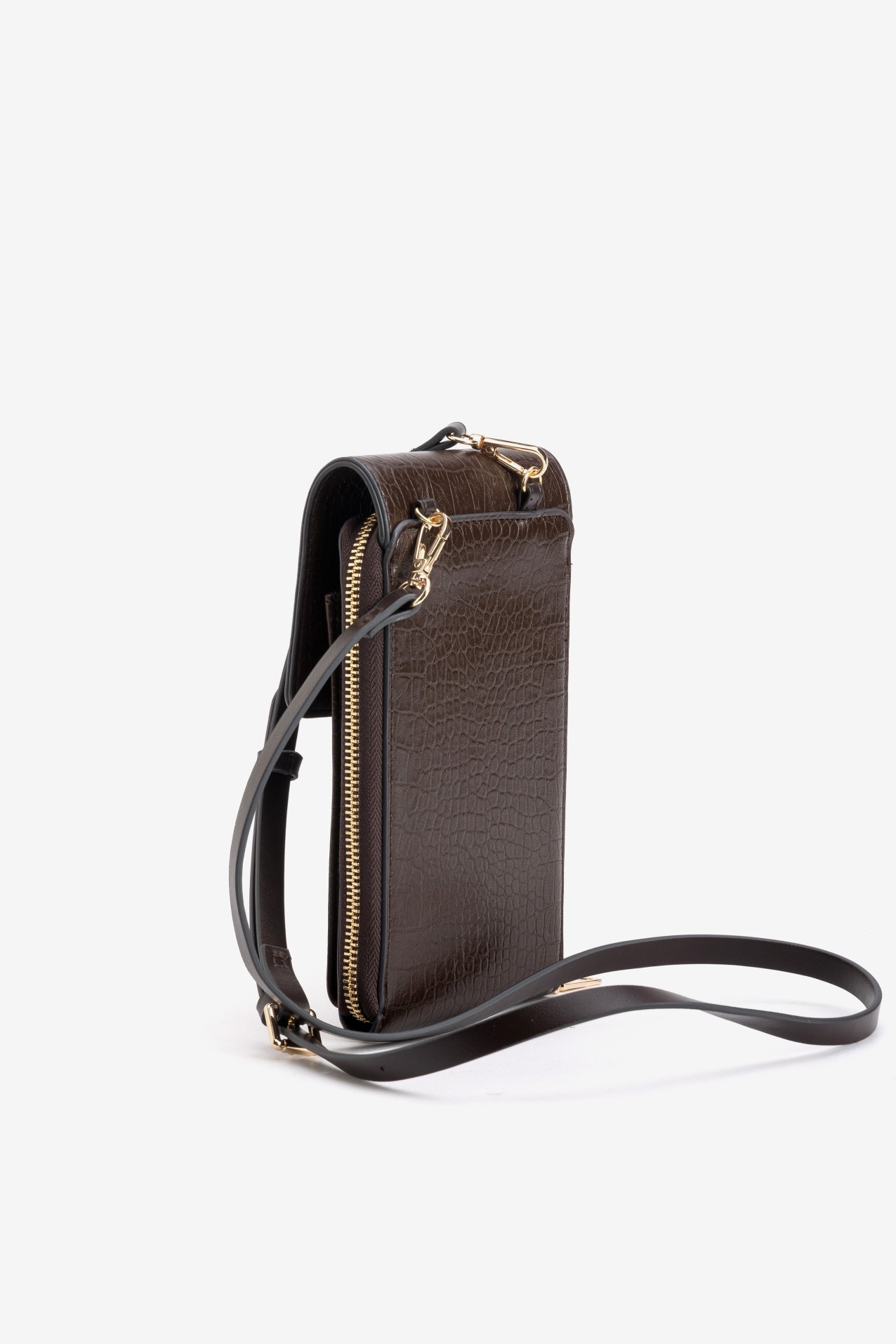 Brown Croc-Effect Coin Purse