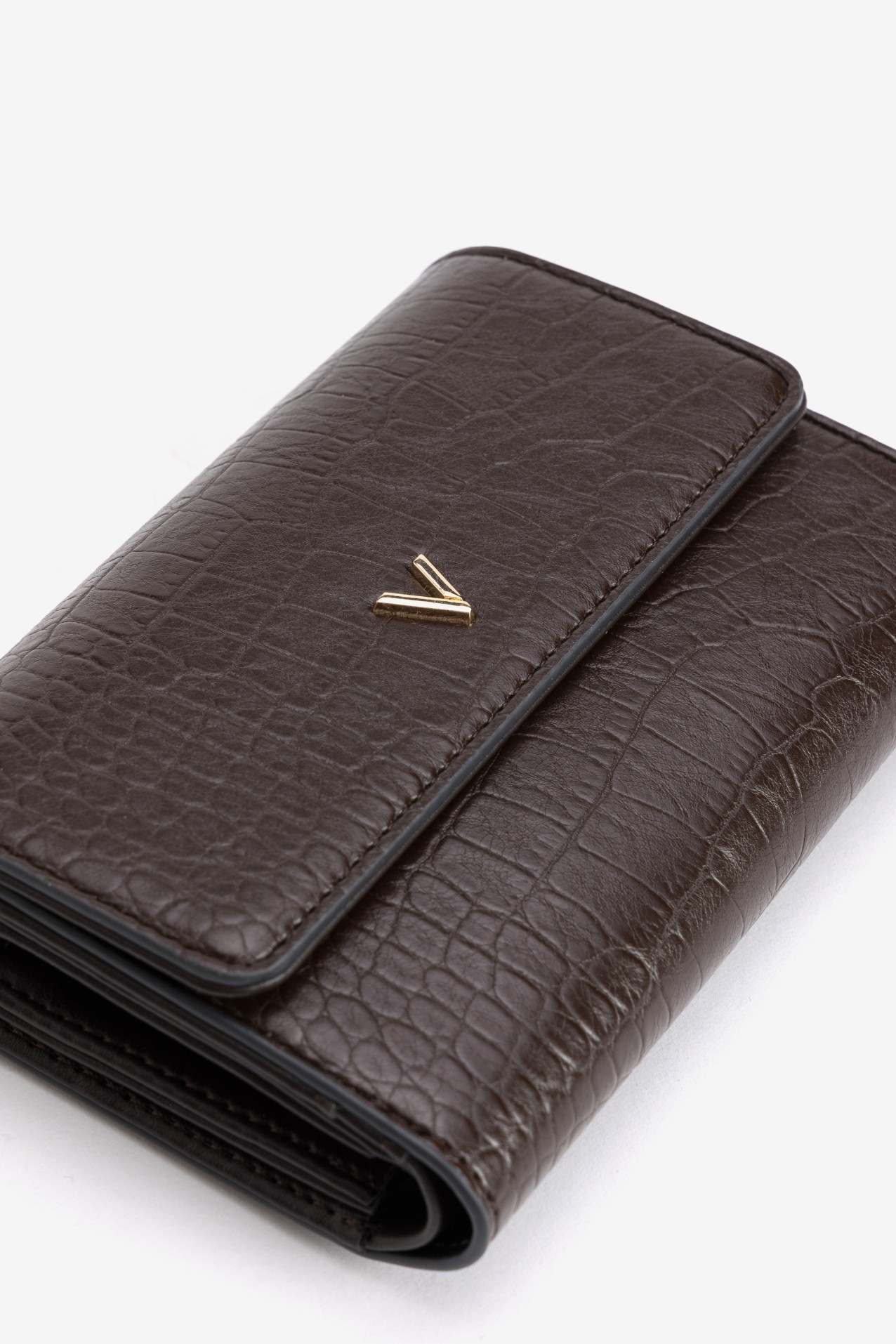 Brown Croc Effect Wallet