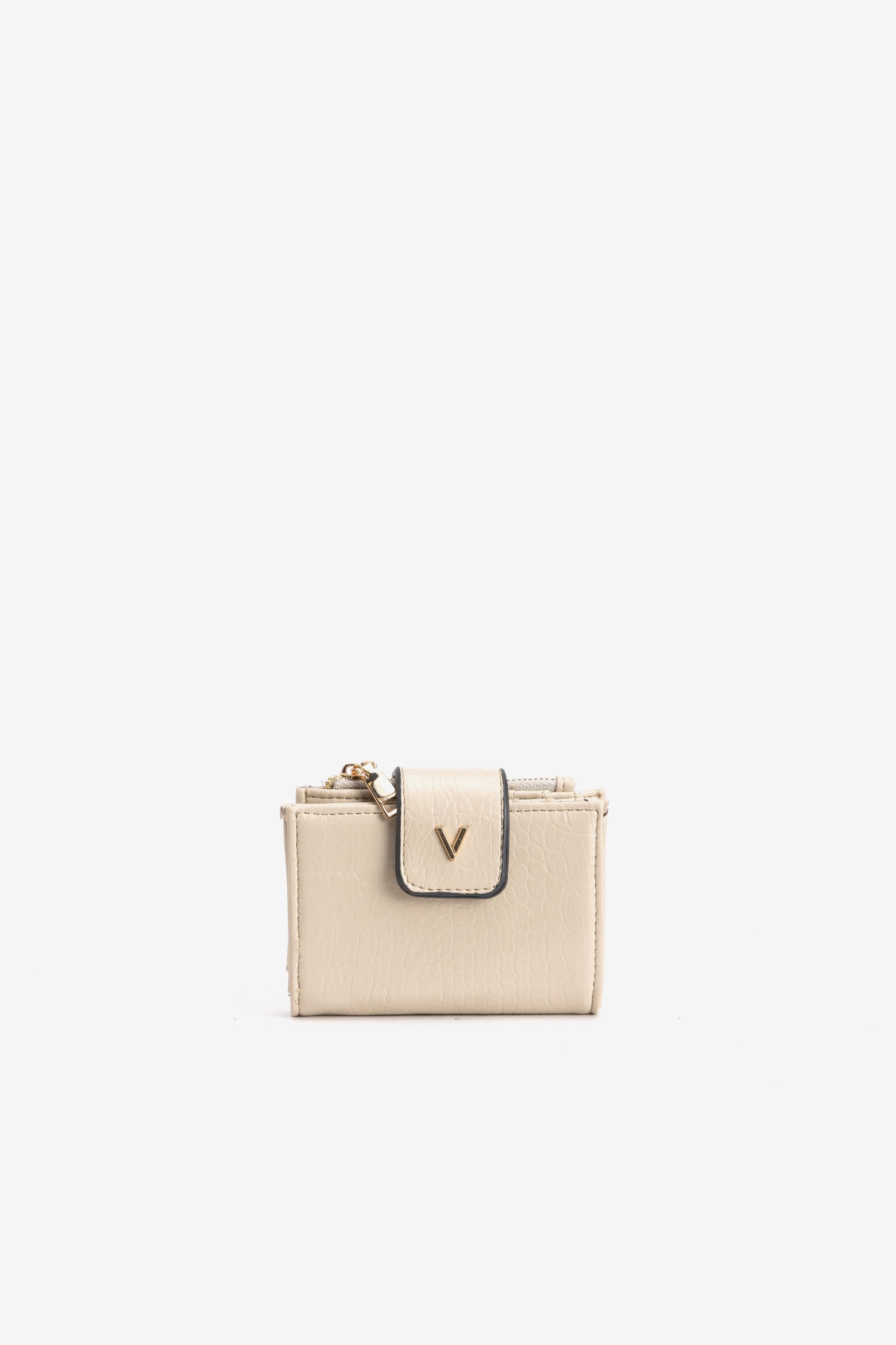 Beige Compact Coin Purse