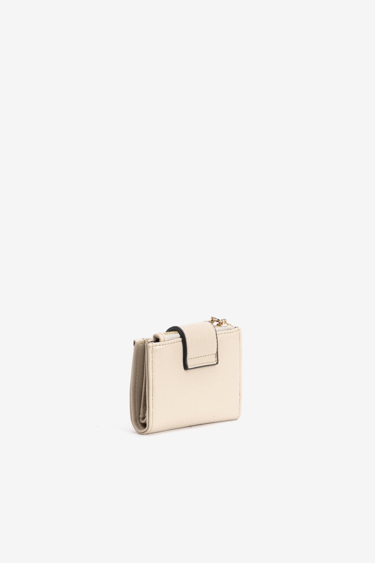 Beige Compact Coin Purse