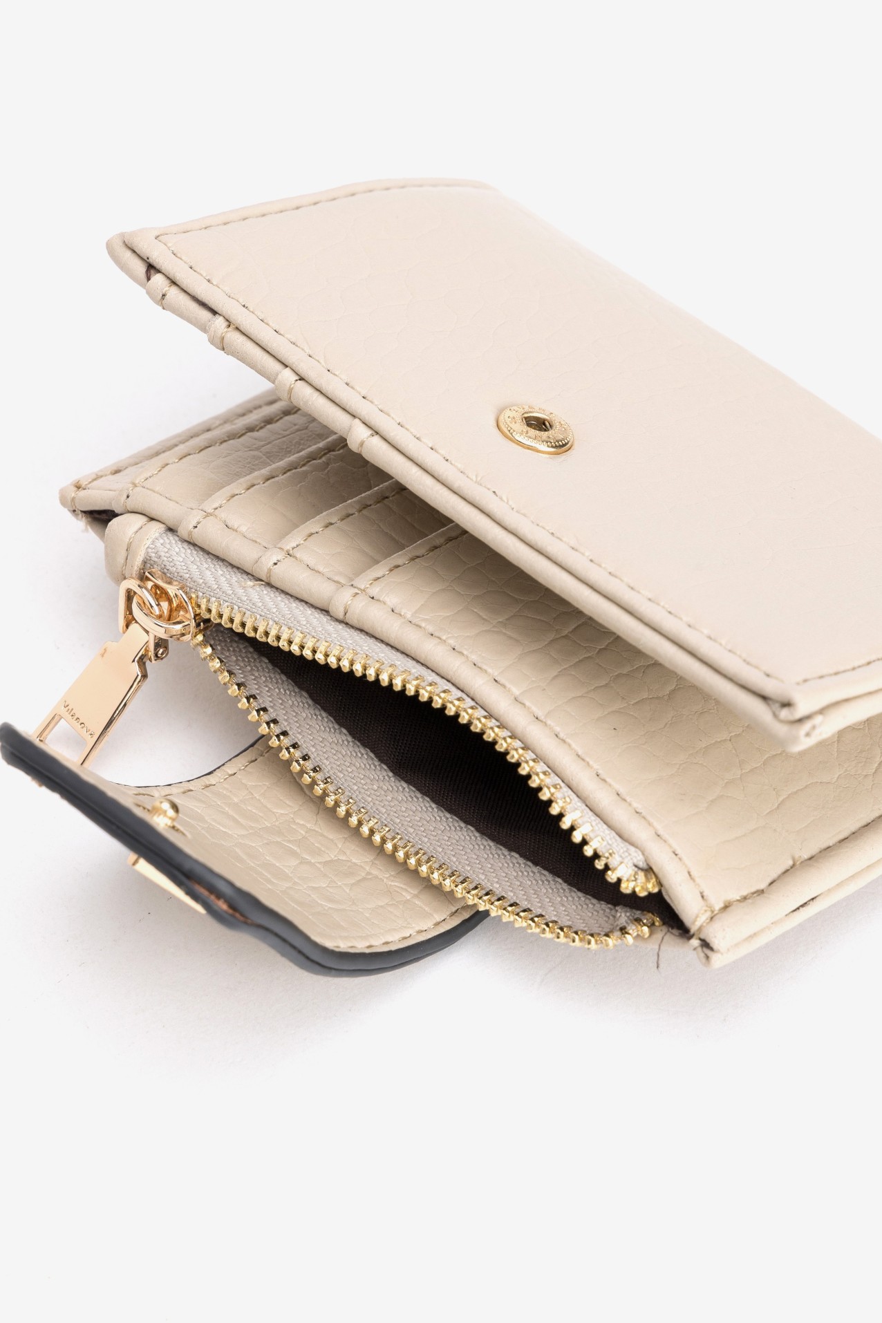 Beige Compact Coin Purse