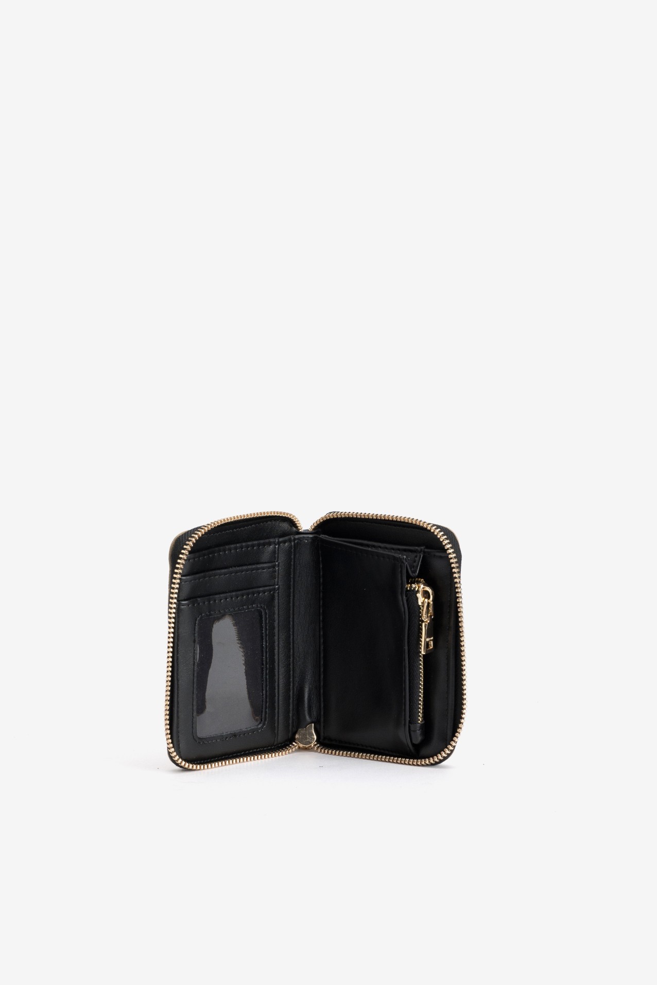 Beige and Black Zip Wallet