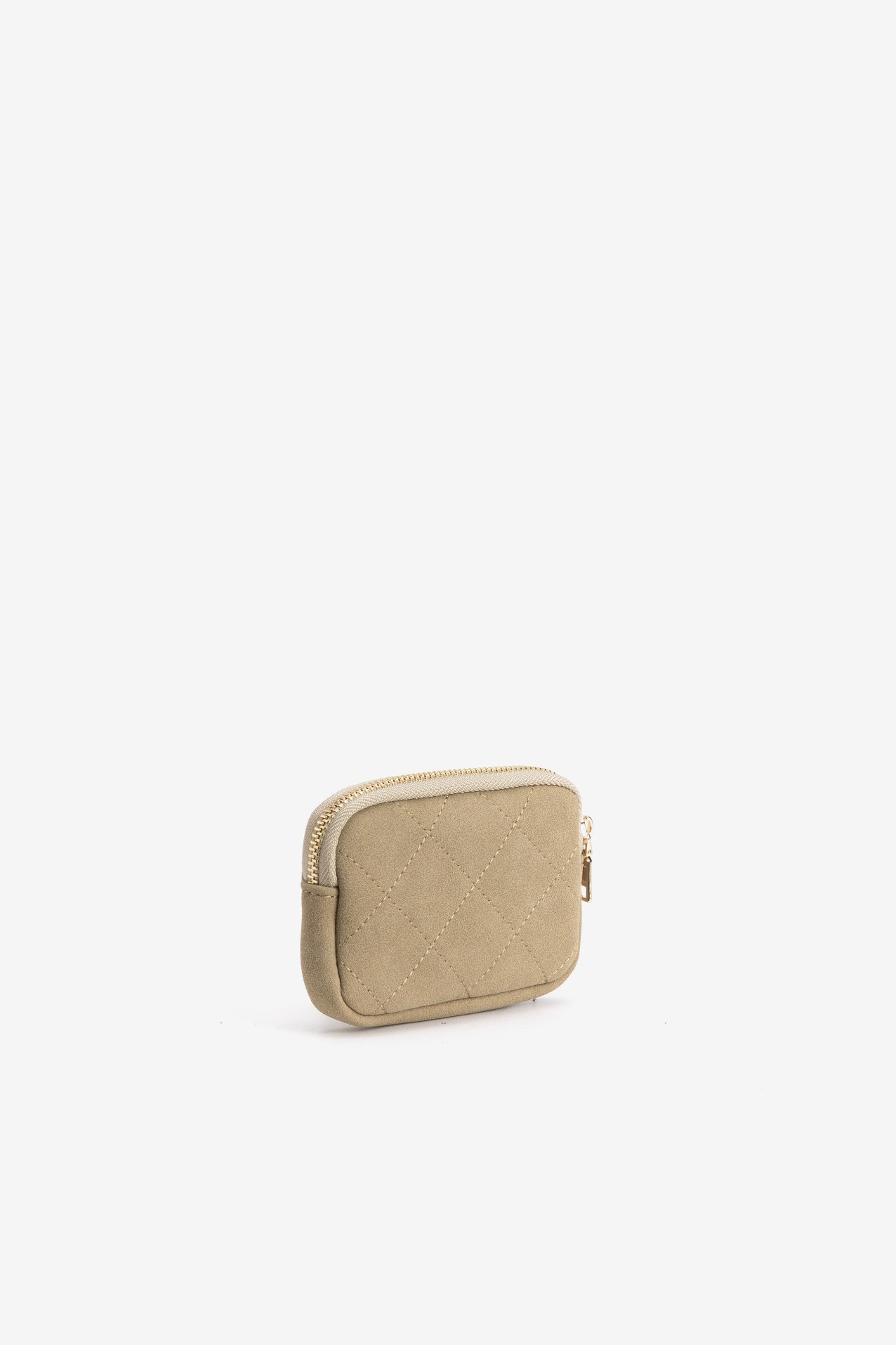 Beige Quilted Coin Purse