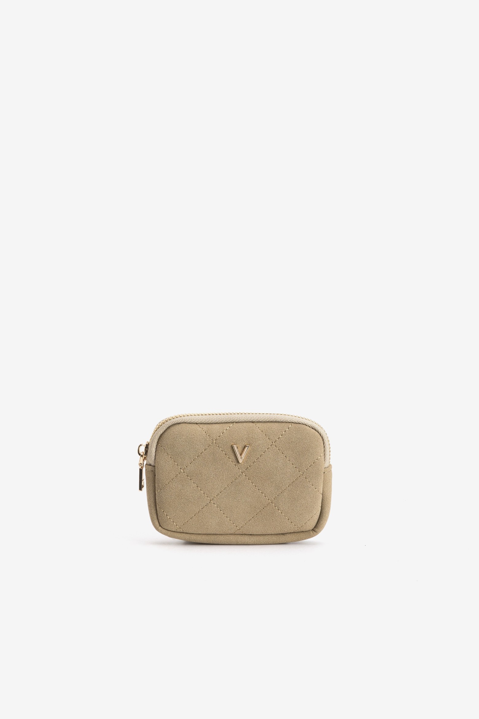 Beige Quilted Coin Purse