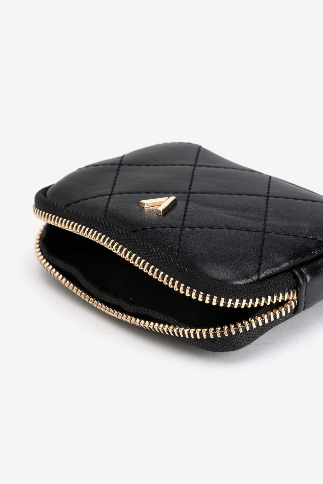 Porta-moedas preto acolchoado