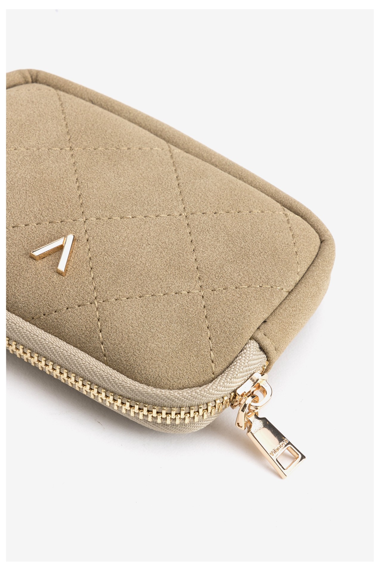 Beige Quilted Coin Purse