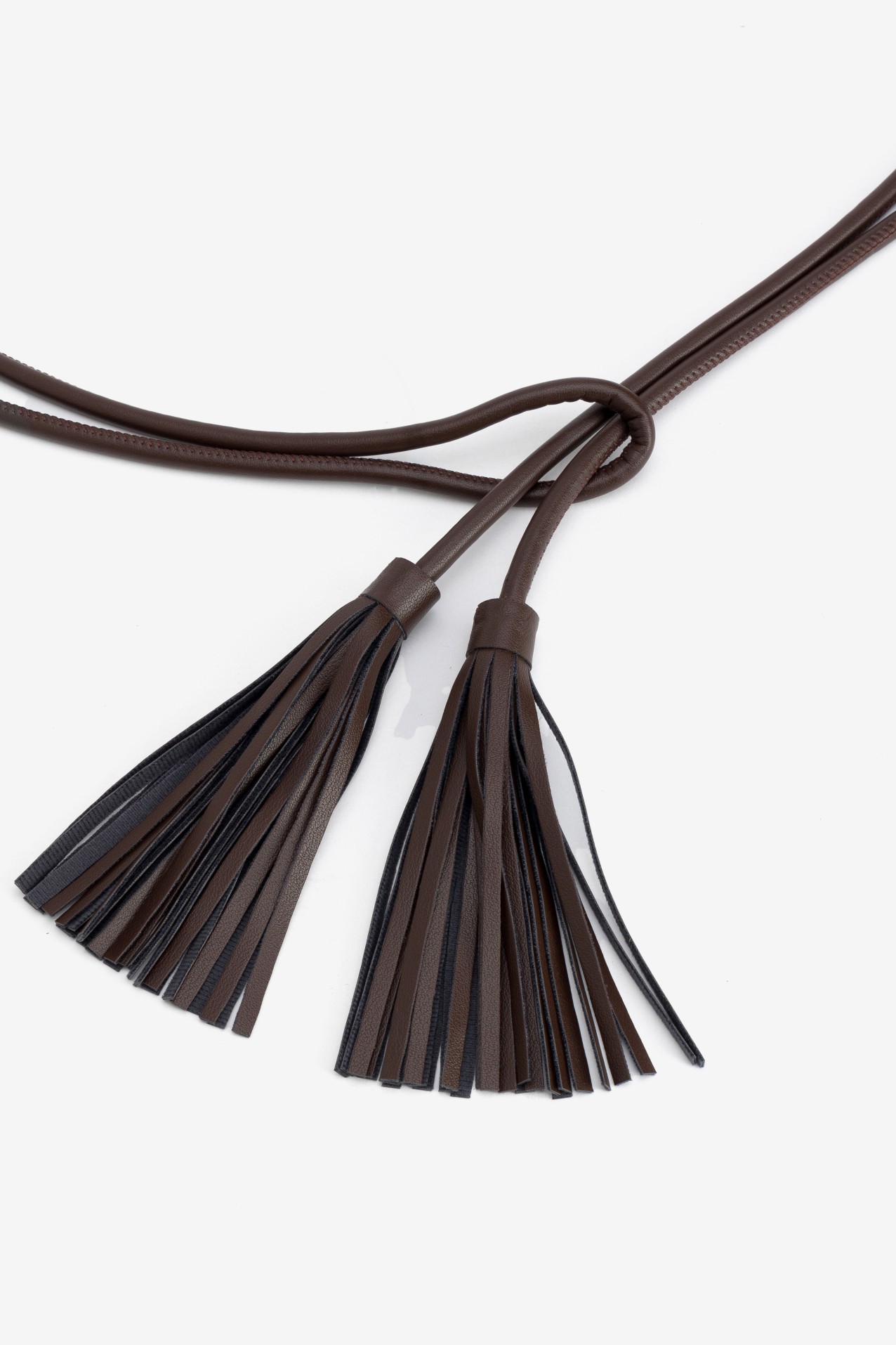 Brown Slim Tassel Belt